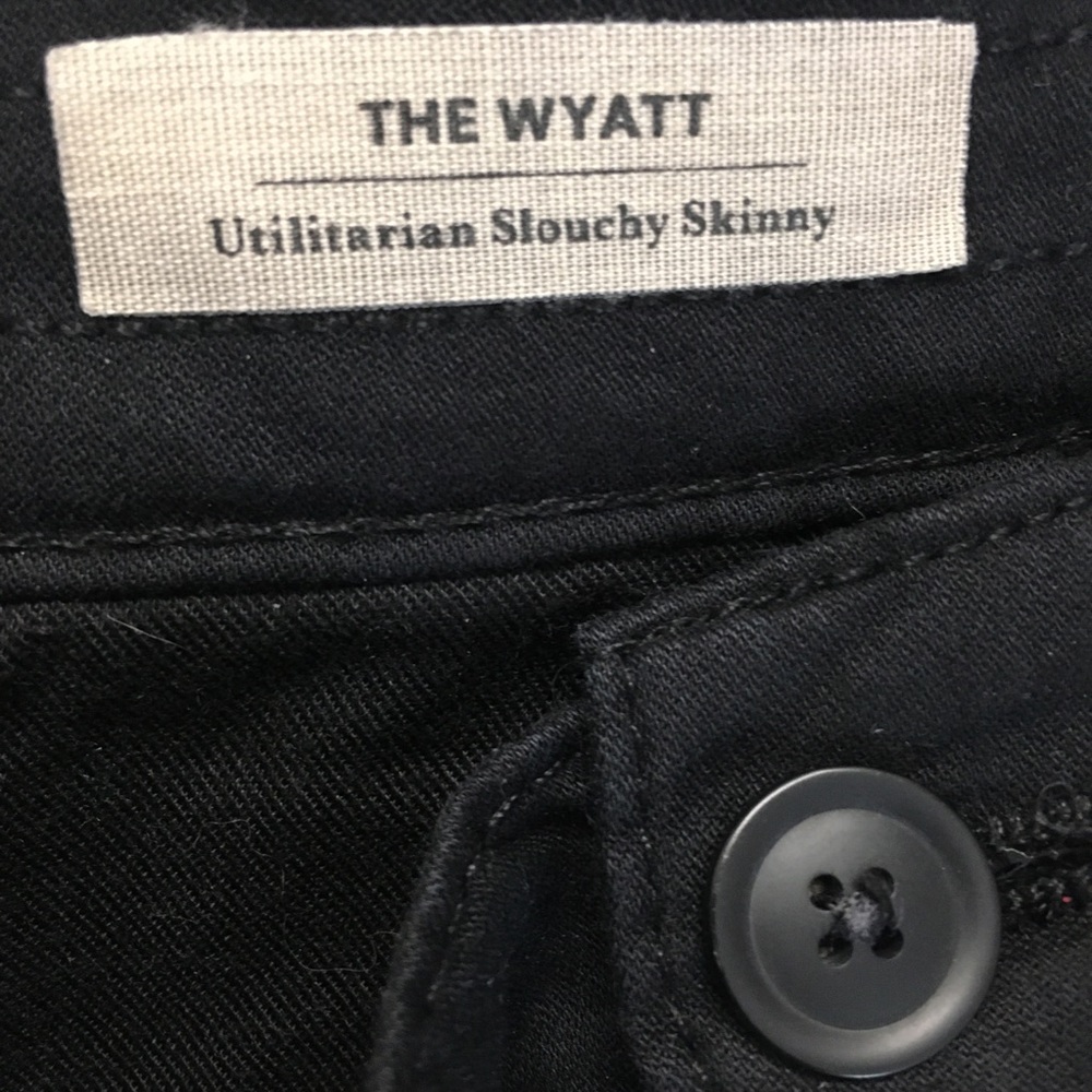 AG The Wyatt Utilitarian Slouchy Skinny Pant Size 27R Black Zipper Utility - Picture 7 of 9